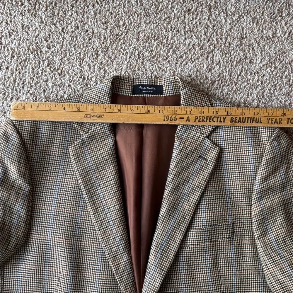 John W. Nordstrom Loro Piana Pure Cashmere Houndstooth Check Sport Coat 44 L